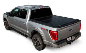 Ford Super Duty Tonneau Cover - LEER Group - HF350M Hard Tri-Folding - Matte Black - `99-`16